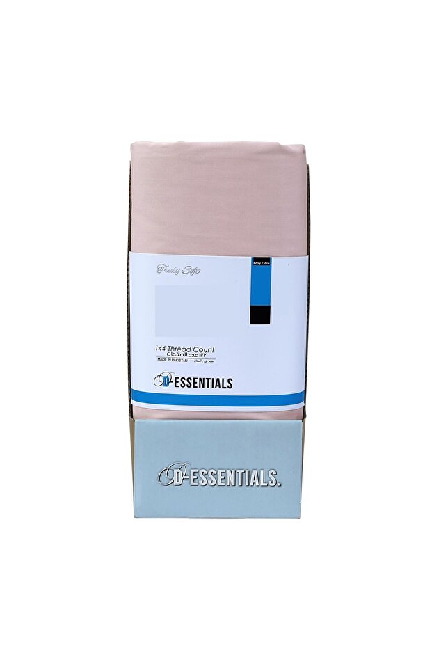 ملاءة سرير صلبة من D-Essentials مقاس 200×200 سم بلون الخوخ - 3