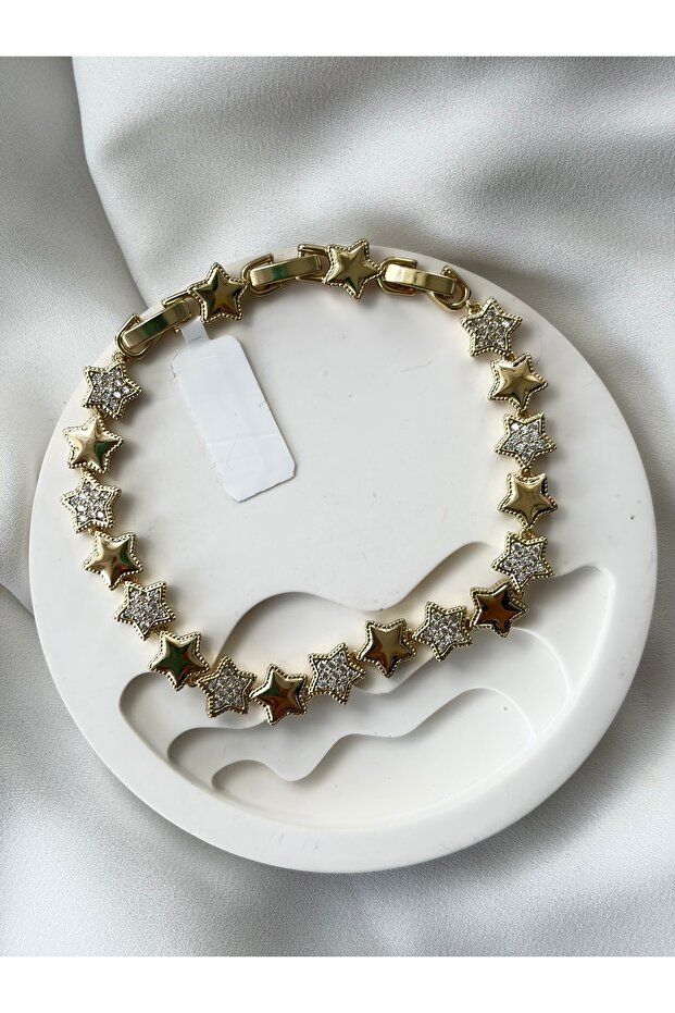 Stone Detailed Star Model Bracelet