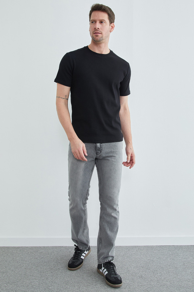 Basic Fitilli Bisiklet Yaka Tişört - 6