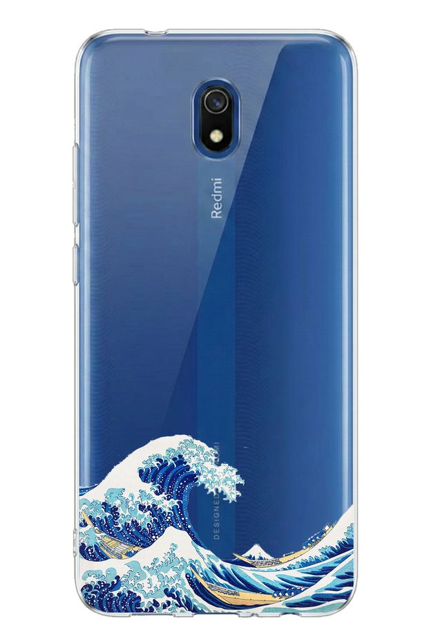 حافظة من السيليكون مطبوعة بتصميم موجة كاناجاوا أوكي نامي أورا متوافقة مع هاتف Redmi 8A