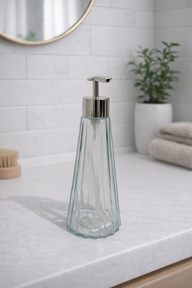 Glass Liquid Soap Dispenser 350 ml | Modern Bathroom & Kitchen Use