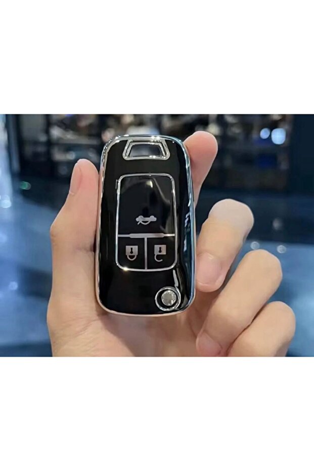 غطاء مفتاح أوبل *إنها عبارة عن غطاء منتج، وليس علبة*، مناسب لسيارات أسترا جيه وموكا وشيفروليه. الموديل أسود/فضي