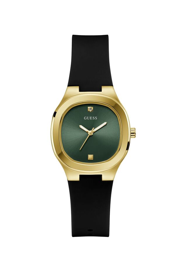 Black Quartz Analog Silicone Watch