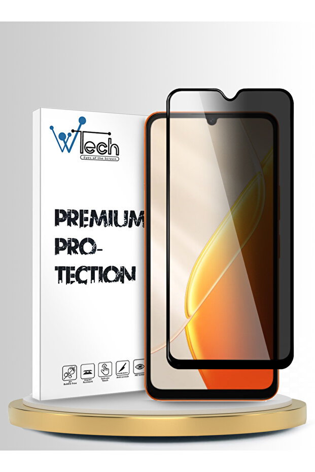 itel A200 / itel A200+ 4G 2026 Premium E2E Series Privacy Full Cover Tempered Glass Clear/Black