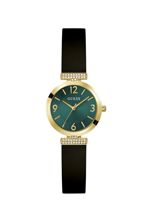 Ladies Black Gold Tone Analog Watch