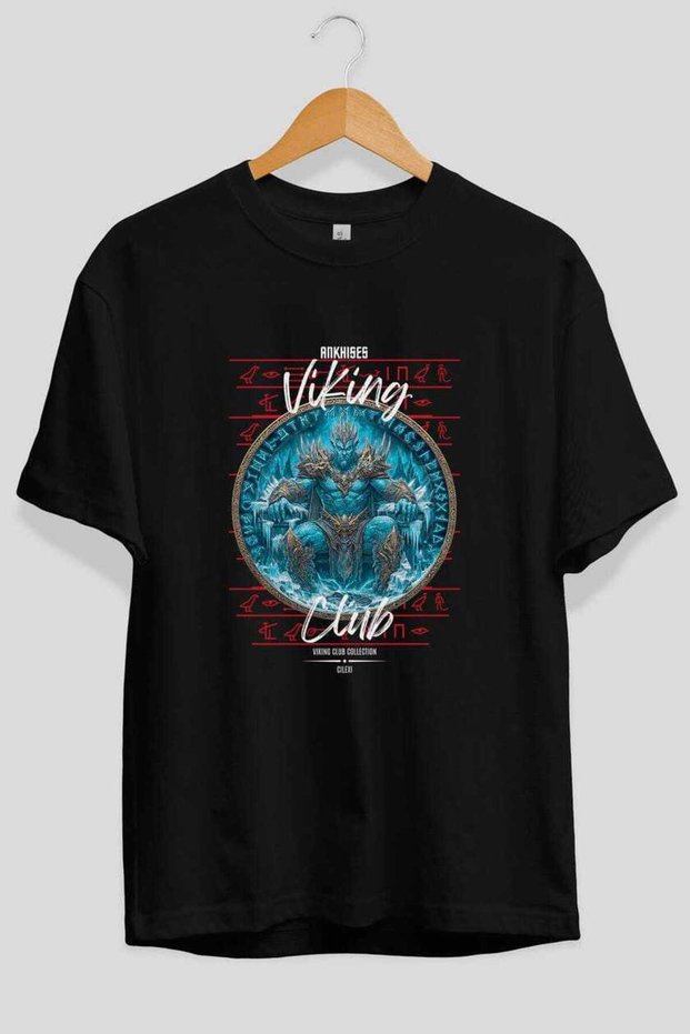Thrym Front Printed Black Oversize T-Shirt Men Women Cotton Crew Neck T-Shirt