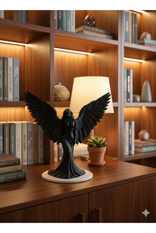 Siyah Kanatlı Melek Figürü - 4