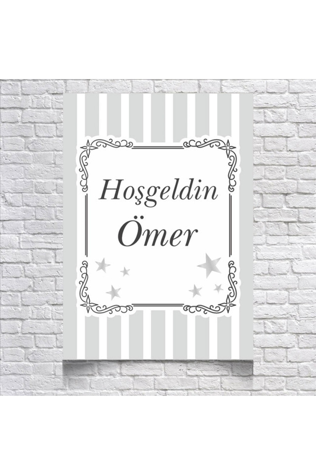 Gray Striped Baby Shower Banner 35X50 cm