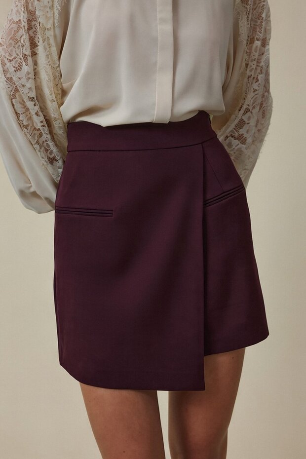 Talia Şort Etek - Mürdüm - 5