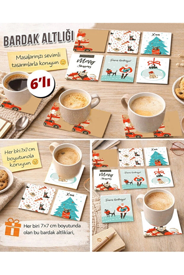 Christmas Themed 3 7X7 – Set of 6 Decorative Square Designs