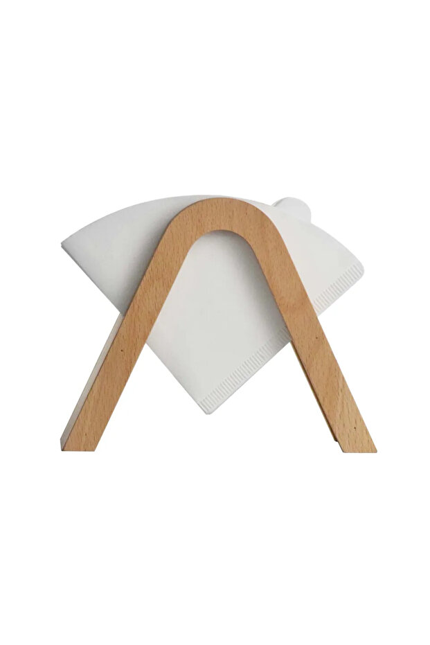 حامل فلاتر قهوة بقمة منحنية - خشب الزان - 2