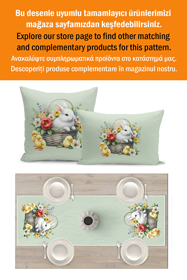 Spring Series 140X40 cm Digital Printed Runner (Spring Easter Easter) - 3