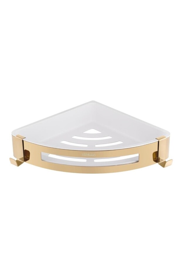Stainless Steel Corner Bathroom Shelf Sky Gold Shampoo Holder 22 cm * 22 cm
