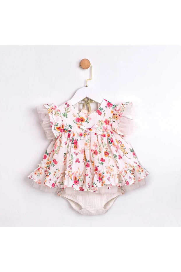 Joyce Floral Patterned Panty Dress for Baby Girl