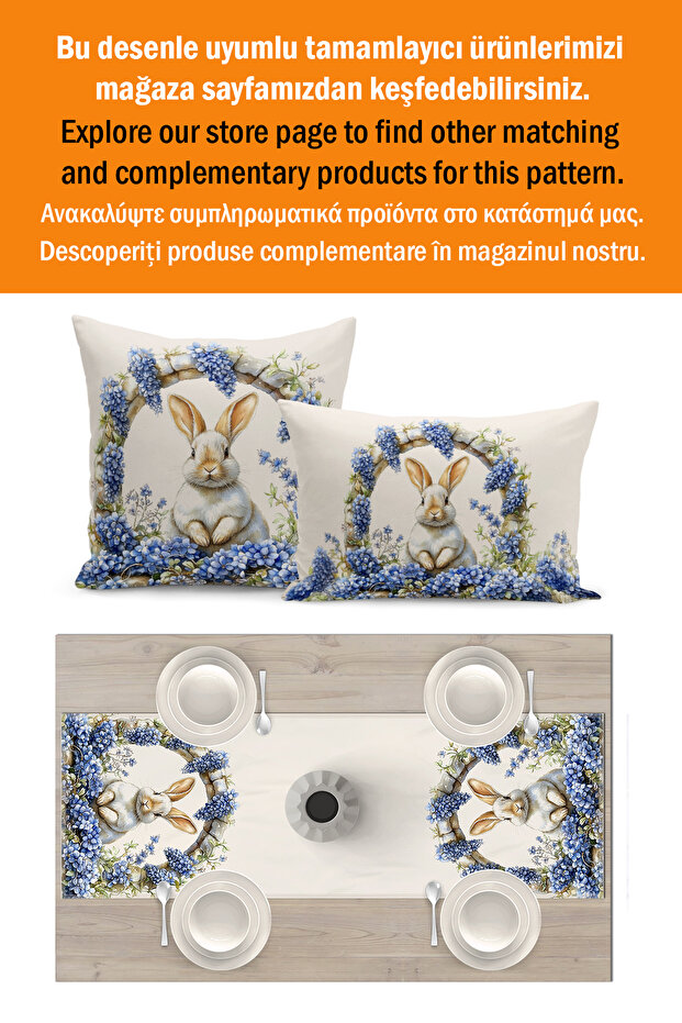 Spring Series 140X40 cm Digital Printed Runner (Spring Easter Easter) - 3