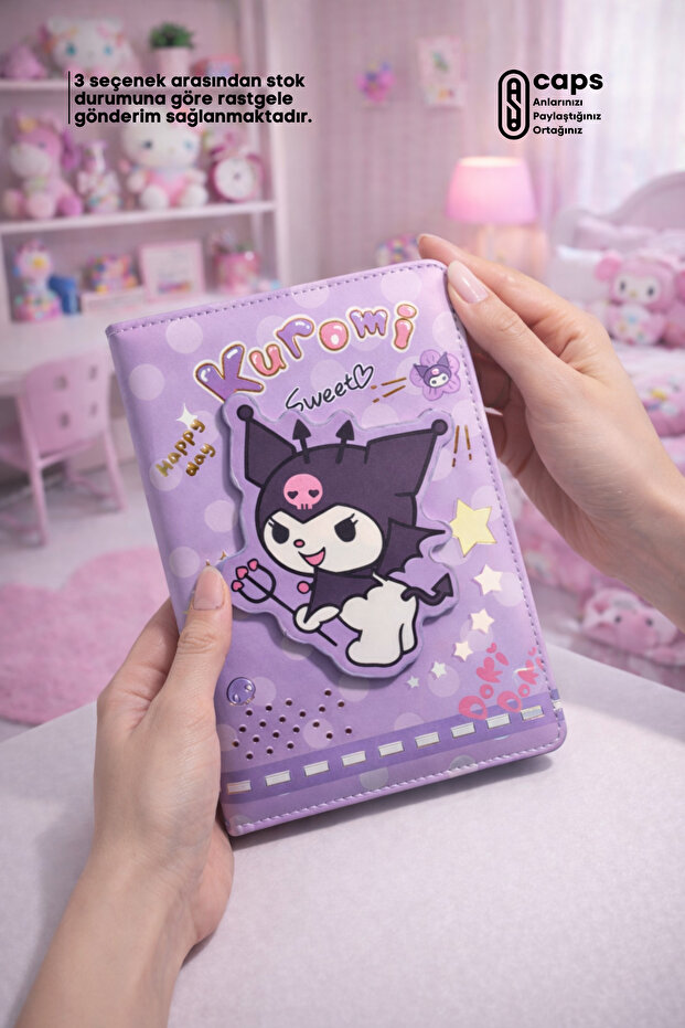 Kuromi Themed 3D Flip Cover A5 Notebook - Includes Planner, Calendar, and To-Do List - 160 Pages