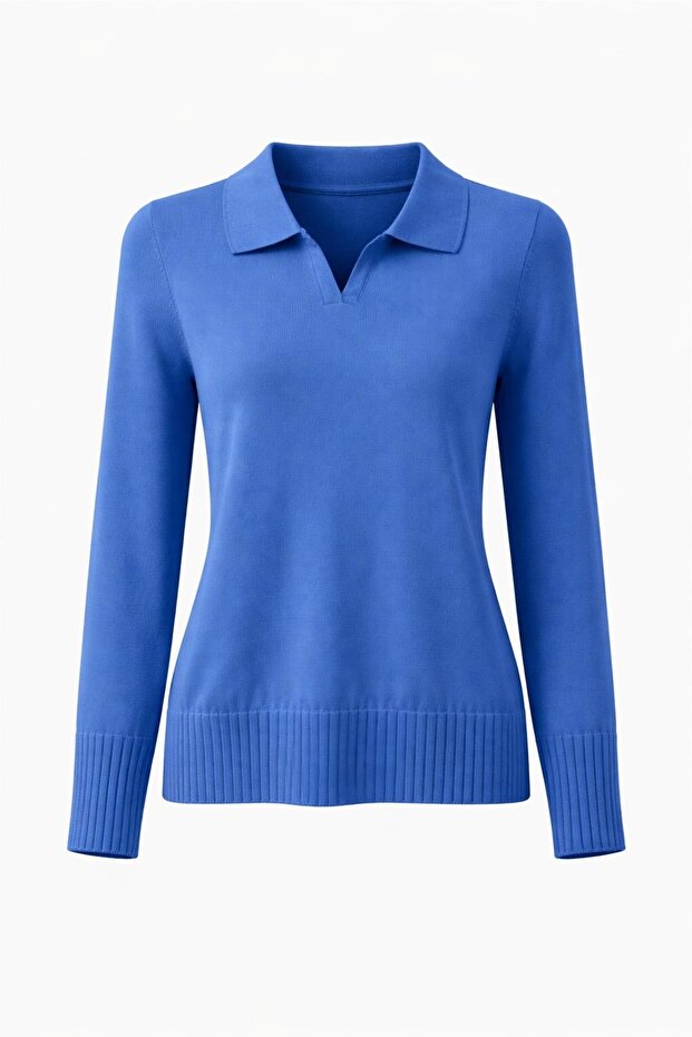 gömlek yaka triko bluz - 2