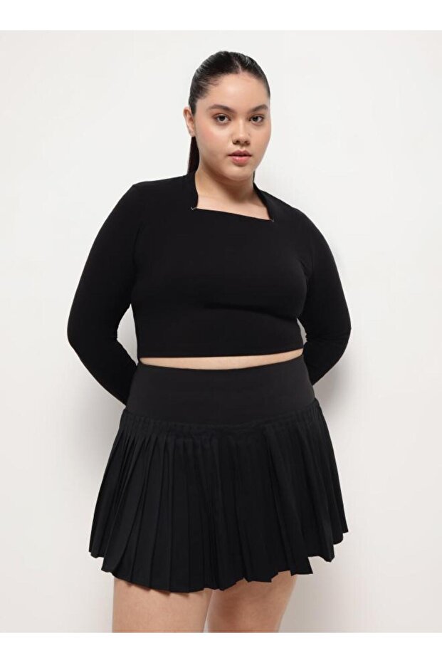 Square Neck Top – Night Empyrean Black