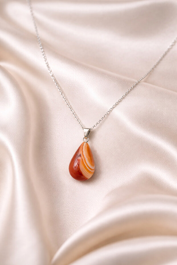 Natural Stone Pendant in Drop Shape - 2