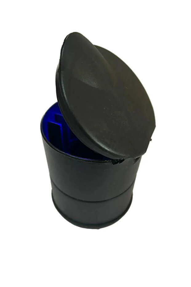 Scrumieră Auto cu LED, Neagră, Capac Etanș Anti-Miros | Scrumieră Portabilă pentru Mașină - 2