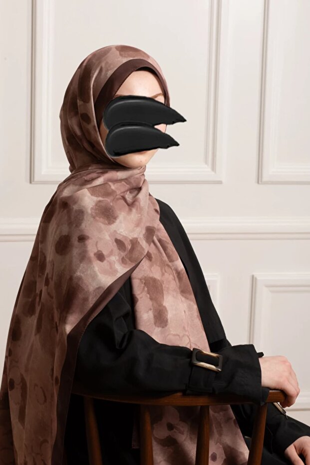 Fall Serenade Patterned Soft Shawl - Brown - 6