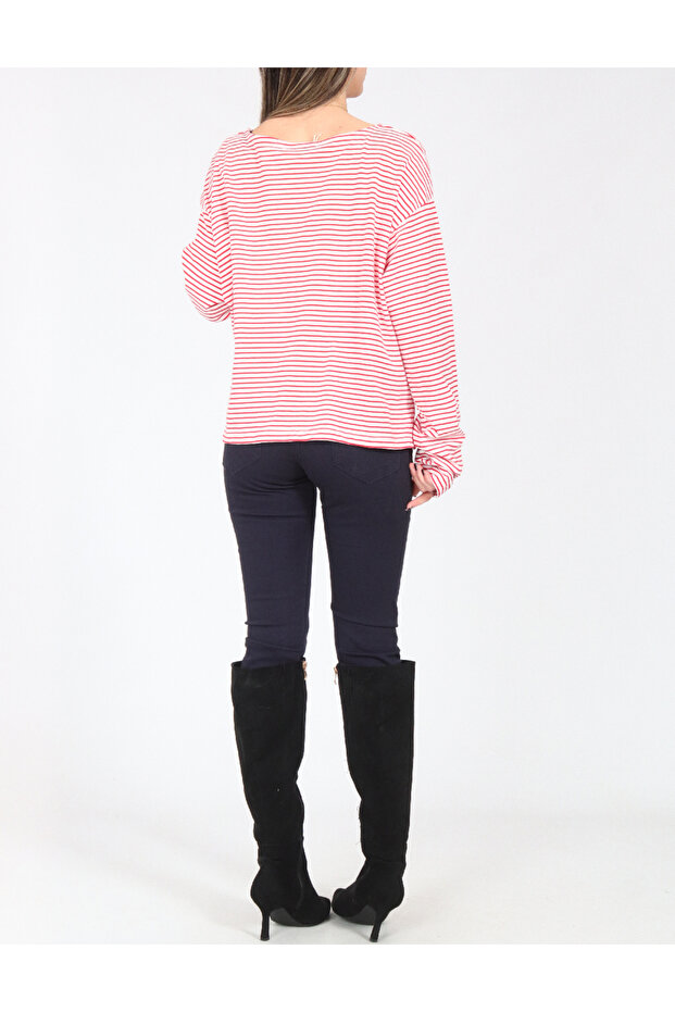 Blouse, Red/White - 2