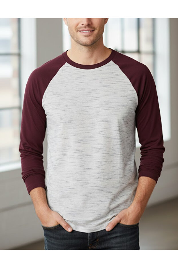 Bluza, alb/visiniu - 1