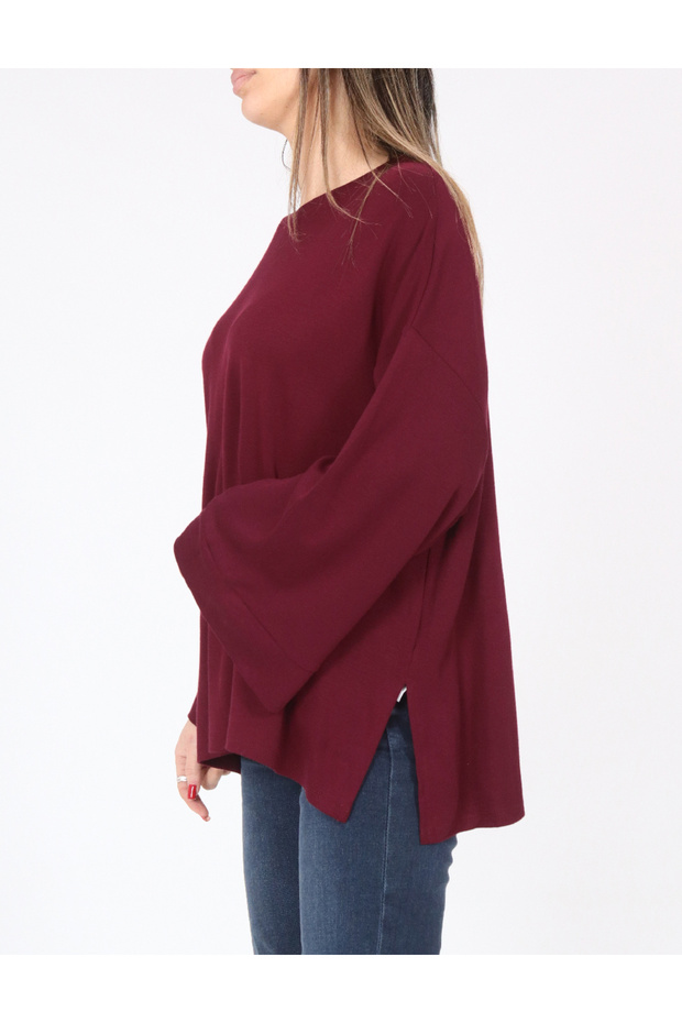 Bluza Oversize, Visiniu - 2