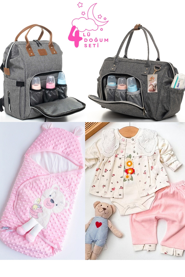 Large Birth Set (Hospital Release, Shoulder and Backpack, Chickpea Swaddle with Snaps)