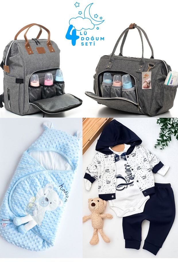 Large Birth Set (Hospital Release, Shoulder and Backpack, Chickpea Swaddle with Snaps)