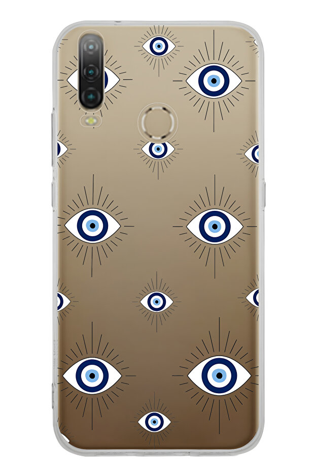 حافظة هاتف شفافة بنمط العين الشريرة متوافقة مع جهاز General Mobile GM 10 - 1