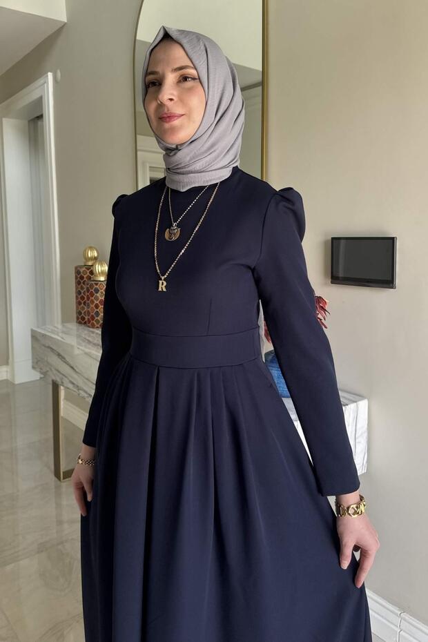 Rose Elbise Lacivert - 2