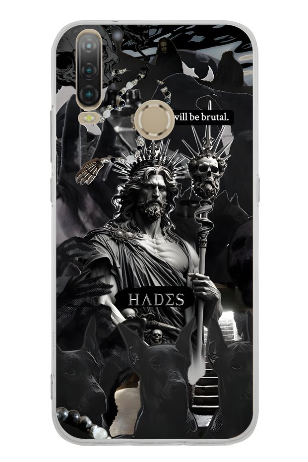 General Mobile Gm 10 Compatible Hades Mythology Patterned Transparent Phone Case