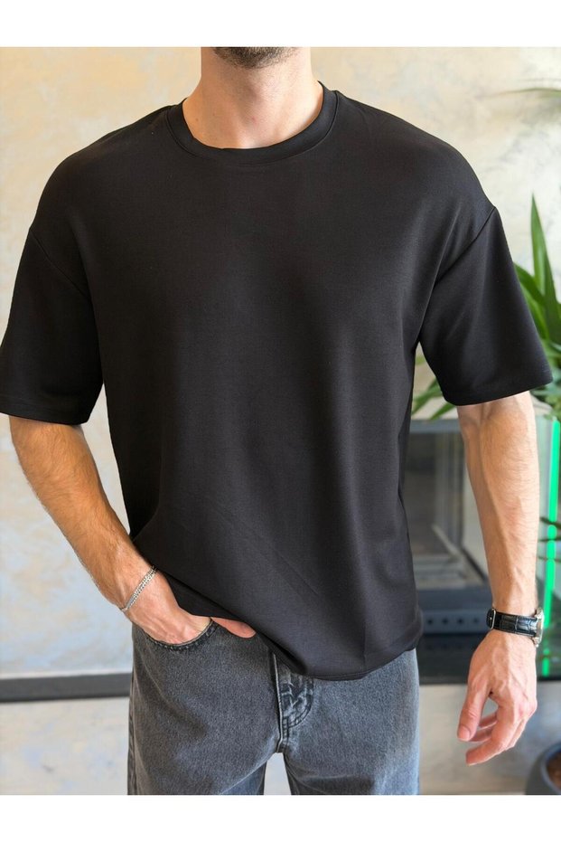 Men's Premium Crew Neck Tshirt Black Eca060