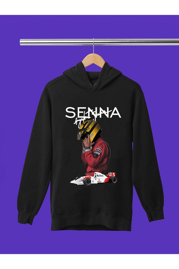 Ayrton Senna Printed 3-Yarn Quality Soft Texture Hooded F1 Children's Sweatshirt