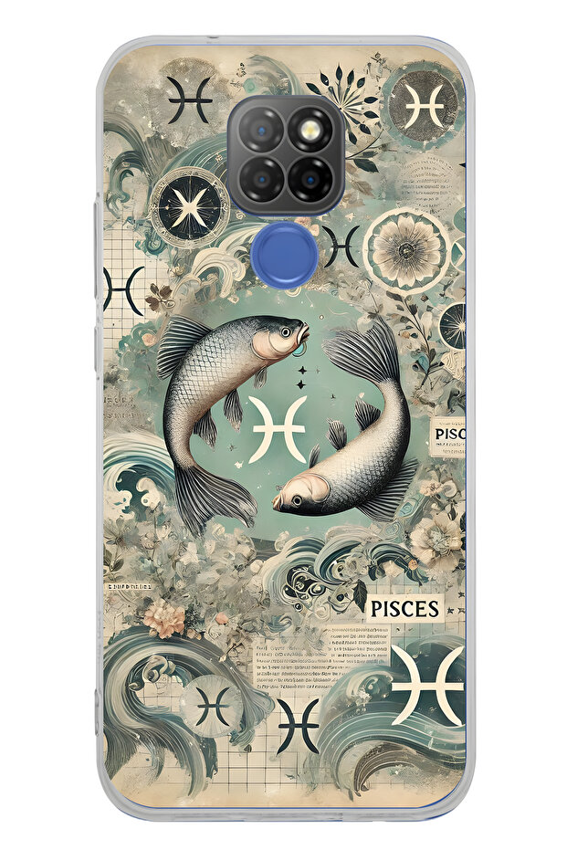 General Mobile Gm 20 Compatible Fish Patterned Transparent Phone Case - 1
