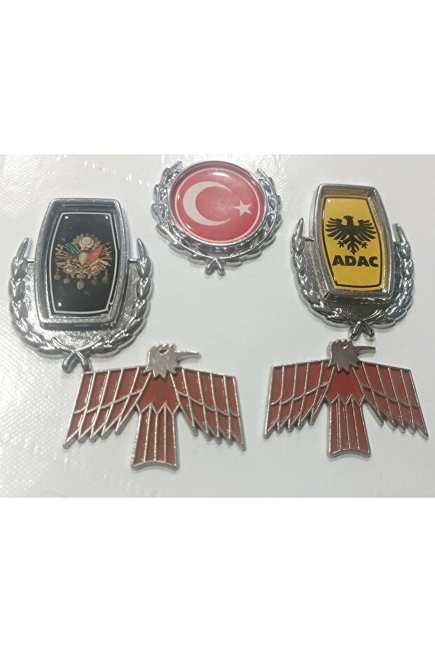 5 Pieces of Medium-Sized Metal Badges with Tape