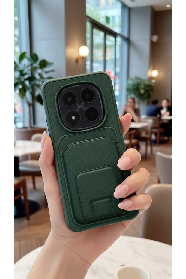 Compatible Tpu Protected Leather Textured Case with Card Compartment for Redmi Note 15 Pro 5g