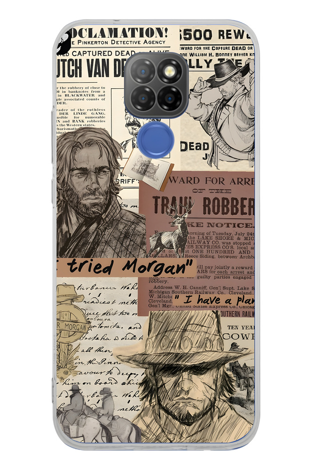 حافظة هاتف شفافة بنمط غربي متوافقة مع جهاز General Mobile GM 20 - 1