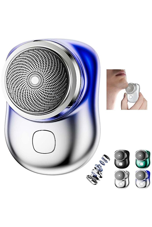 Mini Electric Shaver Pocket Sized, Rechargeable, Waterproof, Travel, One-Button Operation (unisex)