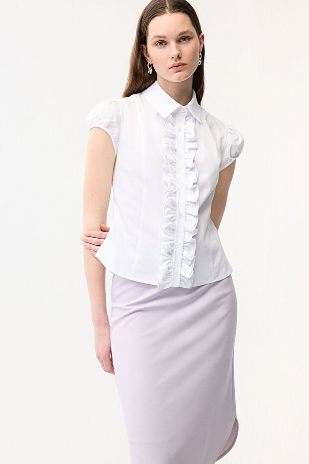 Büzgü Detaylı Gömlek - 4