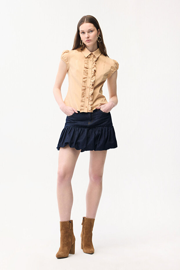 Büzgü Detaylı Gömlek - 2