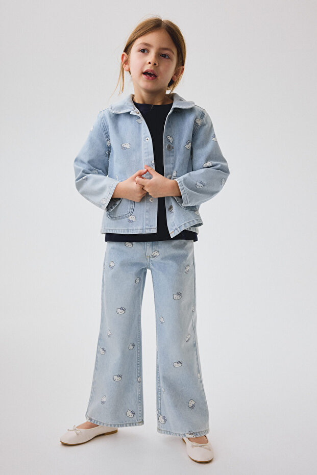 Wide Leg Jeans Baskılı - 2