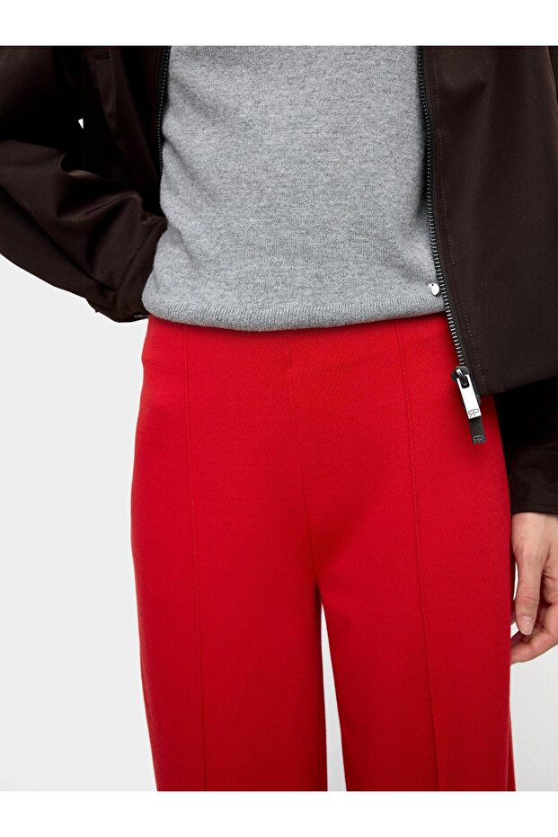 Kadın Elastik Bel Pileli Pantolon - 5