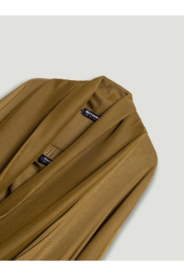 DRAPE DETAYLI MİDİ ELBİSE - 5