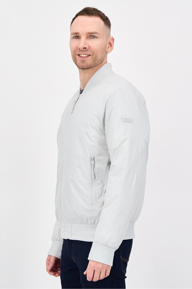 جاكيت رجالي سادة، رمادي فاتح - 2