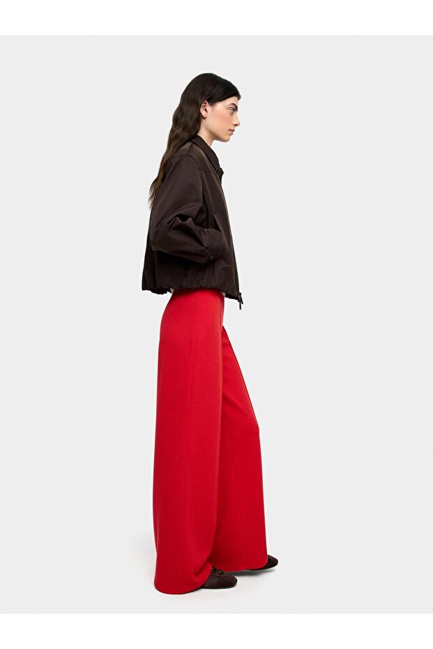 Kadın Elastik Bel Pileli Pantolon - 3