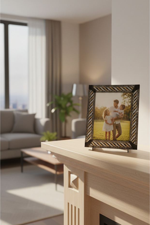إطار صور منسوج مقاس 15×21 سم - 3 خيارات لأنماط مختلفة - إطار زخرفي مقاس 19.5×25 سم