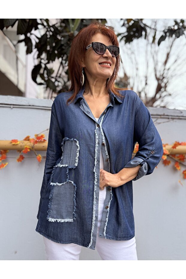 Liyosel Patchwork Denim Shirt - 1
