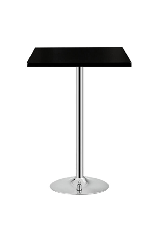 Square Bar Table, Black, Fixed Leg, 105cm - 1